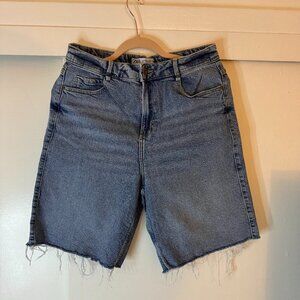 Zara High Rise Bermuda Frayed/Raw Hem Shorts *Excellent Condition*